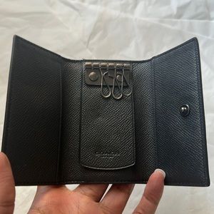 Coach Black Leather Key Holder